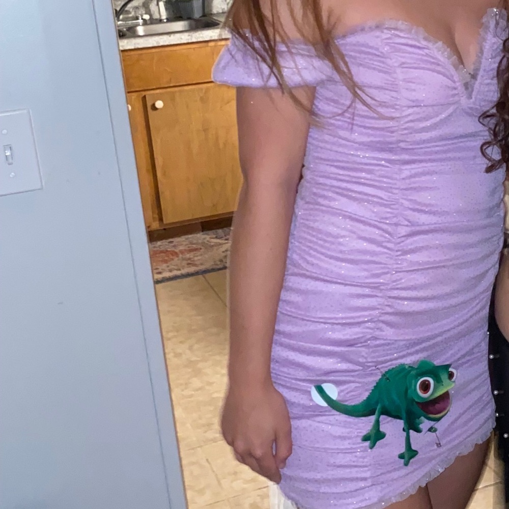 Purple Ruched Mini Dress - Picture 5 of 5